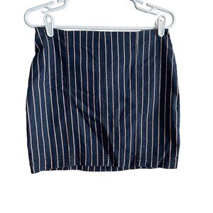 Others Follow Tillys Women S Blue Red White Striped Denim Mini Skirt NWT